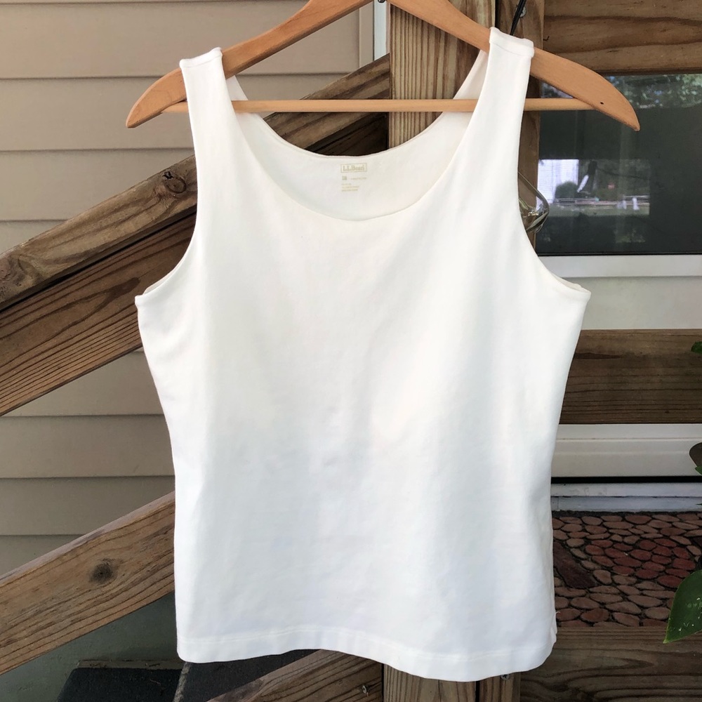 🌼Vintage L. L. Bean White Cropped Tank Size small